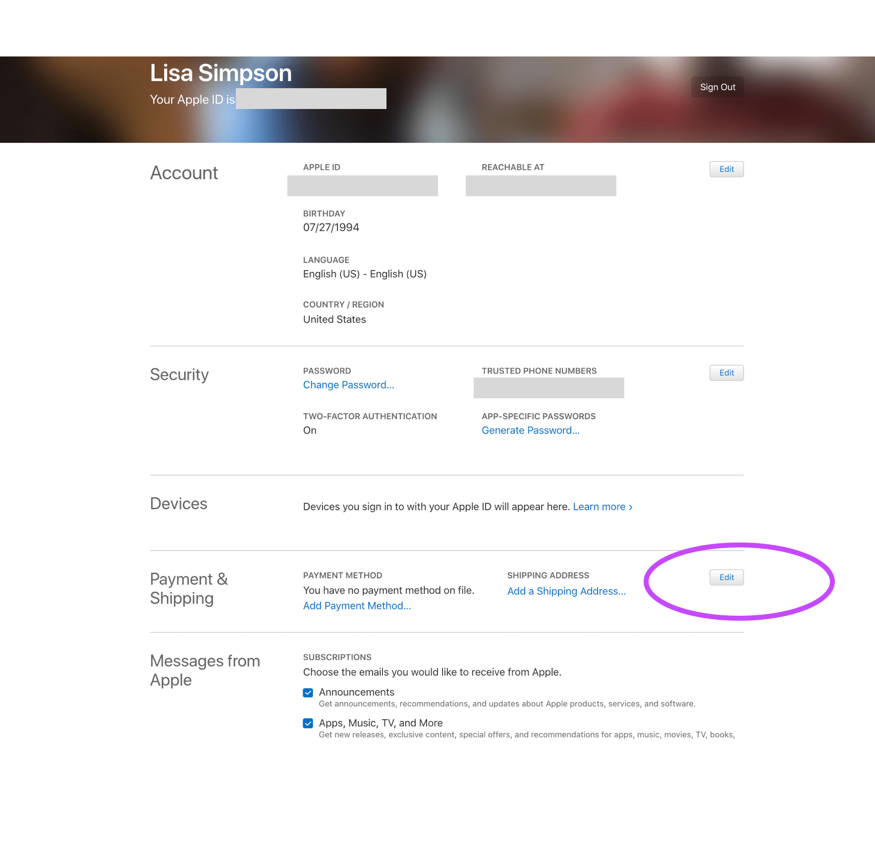 Step3: Complete the info register-apple-id-3